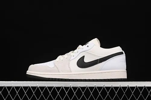 All categories Air Jordan Jordan series basketball shoes Air Jordan 1 Low Air Jordan AJ1 Low AJ1 Joe 1 low white and black canvas splicing DC3533-100